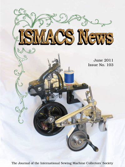 ISMACS News cover showing the 10 and 20 dollar sewing machines.