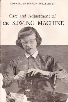 The care and adjustment of sewing machines, book cover.
