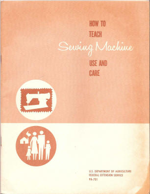 How to teach sewing machine care. book cover.