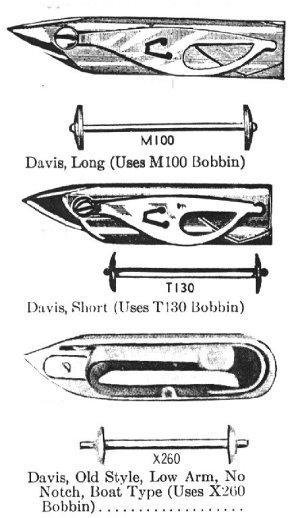 Davis M100, T130 and X260 Bobbins