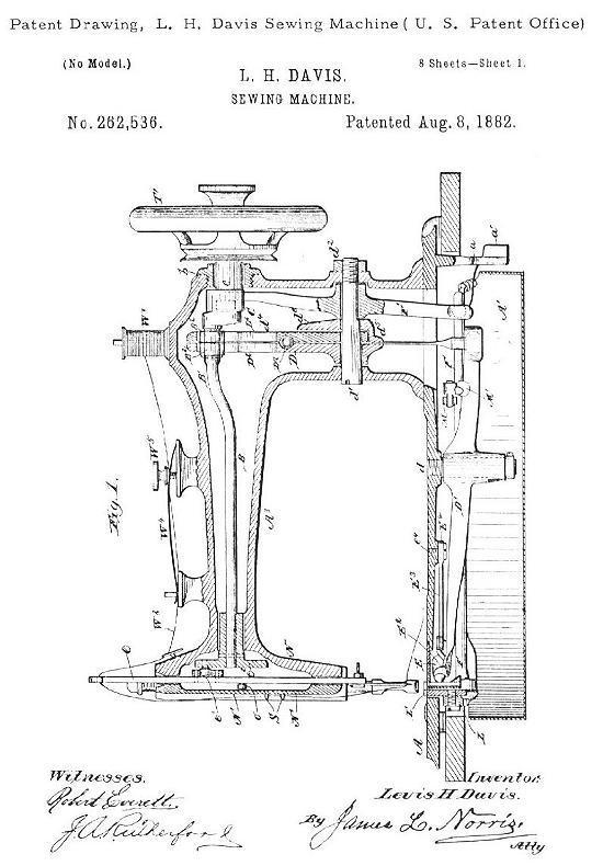 A Davis Sewing Machine Company Patent Drawing