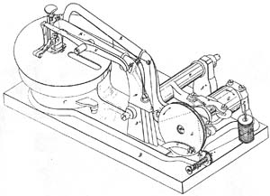 1860 patent model drawing of the Florence Sewing Machine