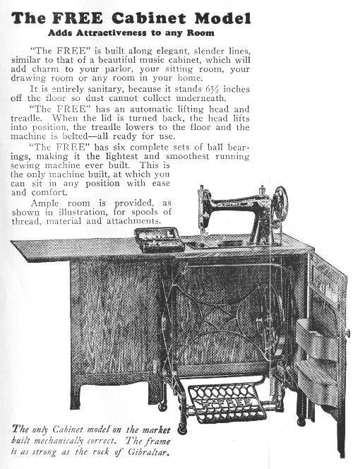 Free Cabinet Model Treadle Sewing Machine
