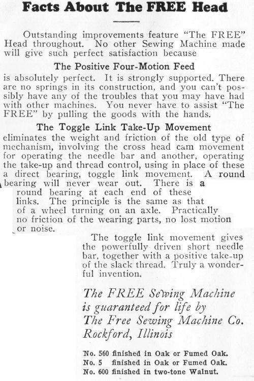 Free Sewing Machine Head Facts