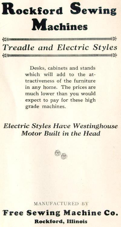 Treadle and Electric Rockford Sewing Machines