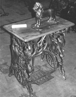 The first Kimball & Morton Lion Sewing Machine with the Lion's Legs in place