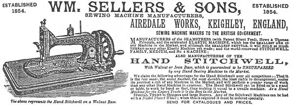 Sellers ad from the 1884 Ironmonger