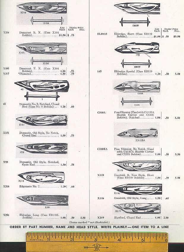Master Catalog Page 29 - Sewing Machine Shuttle Identification