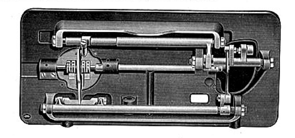 Underside mechanisme of a Singer Class 52 Sewing Machine
