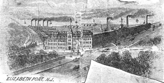 The Elizabethport Factory from a woodcut in the late 1870s
