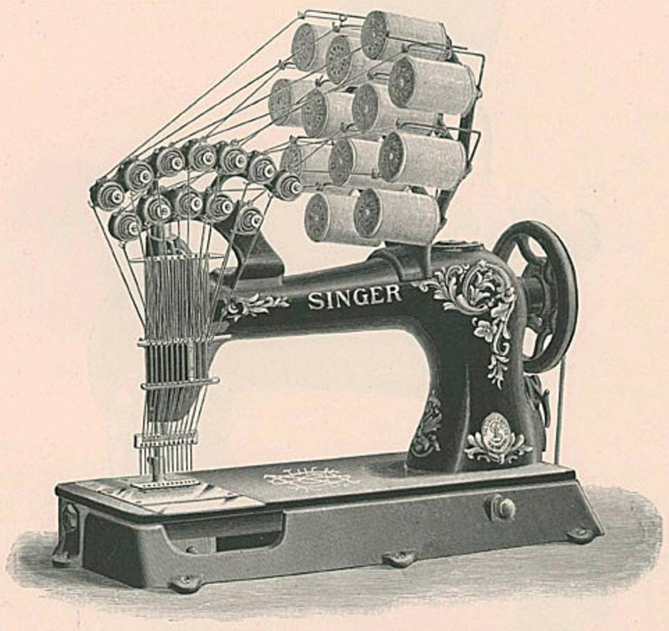 Singer Sewing Machine model 41-12 with 12 shuttles and 12 needles