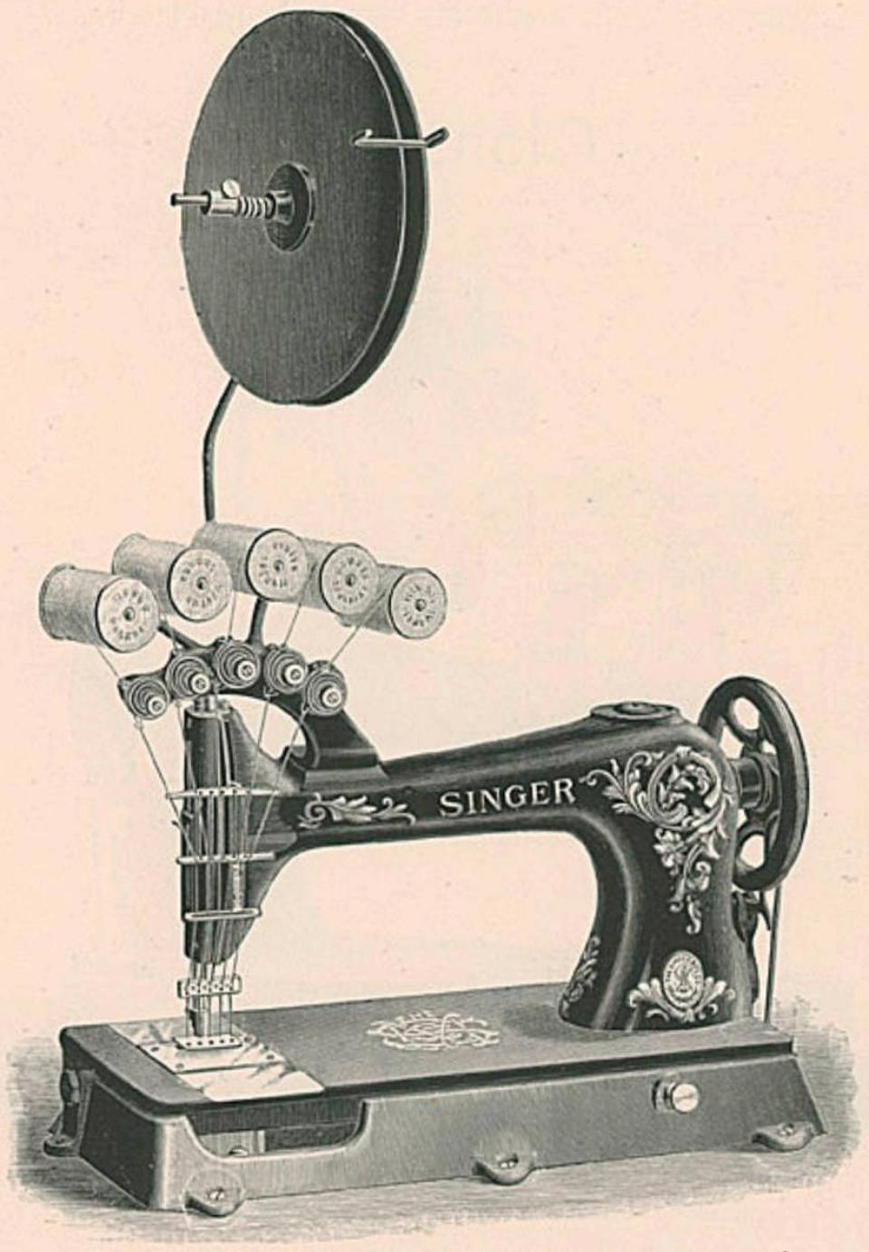 Singer Model 41-5 Sewing Machine with 5 shuttles and 5 needles