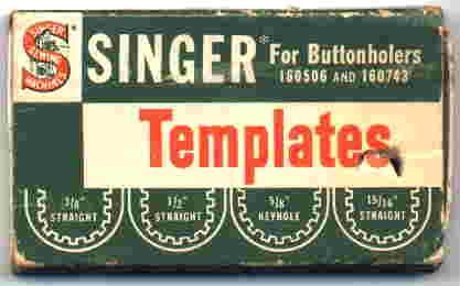 Singer Sewing Machine Buttonholer Template Boxes