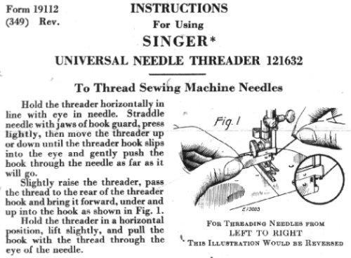 Singer Sewing Machine Needle Threader