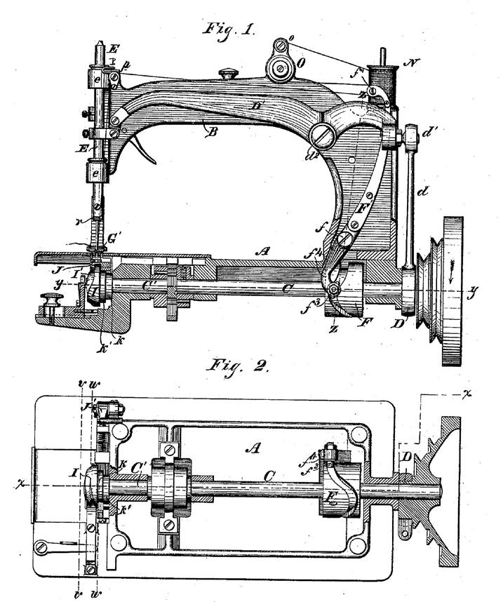 1876 Wheeler & Wilson Number 8 Patent Drawing by James House
