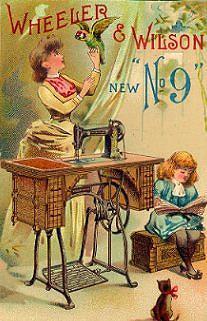 Wheeler and Wilson Number 9 Sewing Machine Trading Card