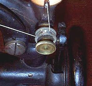 Willcox and Gibbs Sewing Machine with Glass Tension Disks