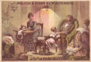 Front of Willcox and Gibbs New Automatic Trade Card