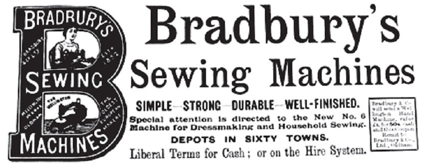 1894 Bradbury Sewing Machine Advertisement