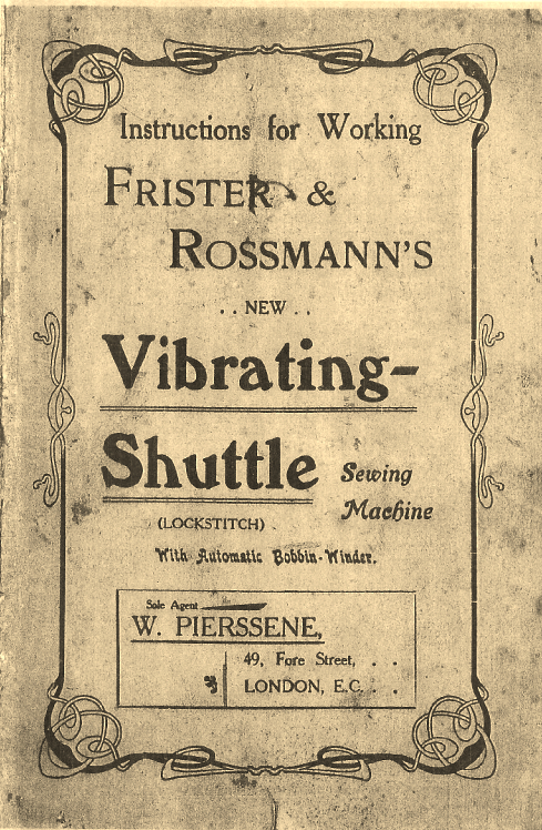 Frister and Rossmann Sewing Machine Manual Cover