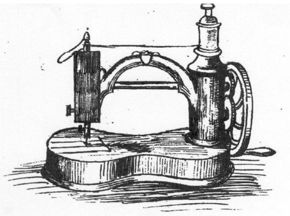 Diagram of ‘Family’ machine in Gates’s Design Registration document, January 28th 1868. The entire document is hand written