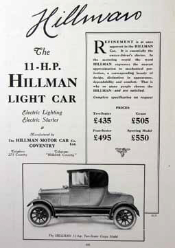 1920's Hillman Car