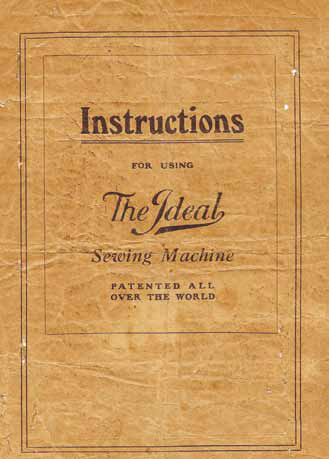 Cover Page of the Ideal Sewing Machine Manual