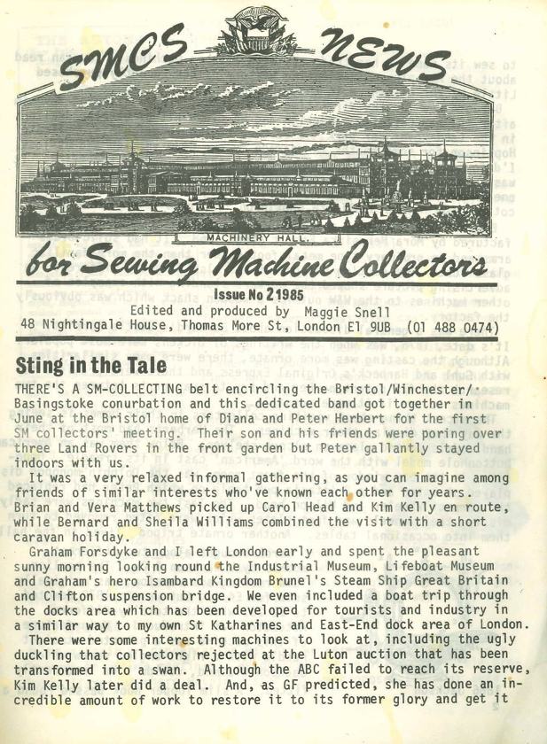 SMCS News No. 2, 1985 cover