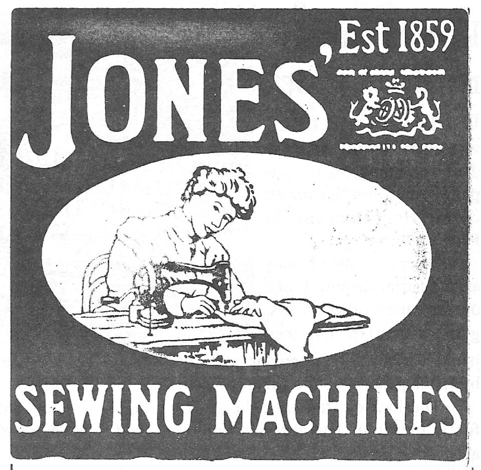 Ceramic Tile Advertising for Jones Sewing Machines