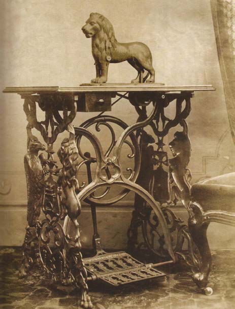 Kimball and Morton Lion Sewing Machine in the 1868 Design Register