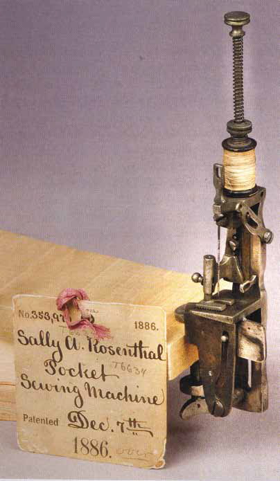 Sally Rosenthal's 1886 Moldacot Sewing Machine Patent Model