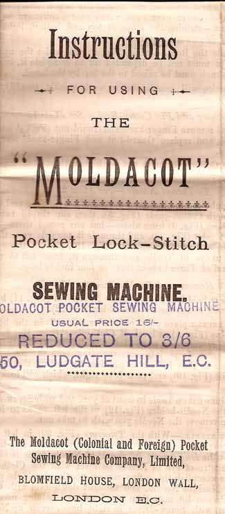 Page from a Moldacot Instruction Sheet