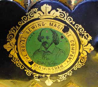 William Shakespear trademark on a badged sewing machine