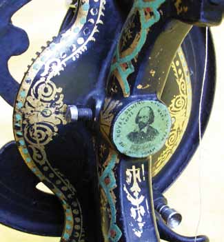 William Shakespeare trademark on a Shakespear Sewing Machine balance wheel