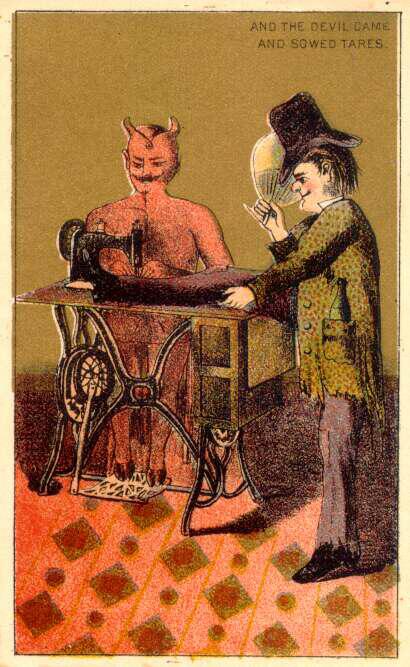 Singer Devil and Angel Sewing Machine Trade Cards