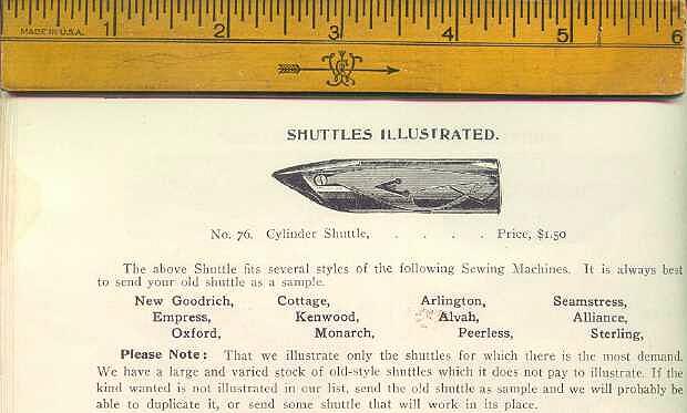 Barker Catalog Page 16 - Sewing Machine Shuttle Identification