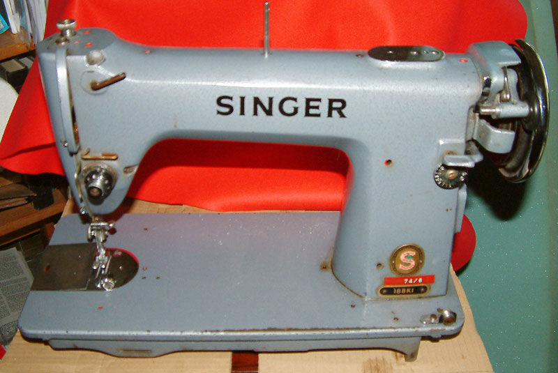 Singer Black on blue/grey Decals