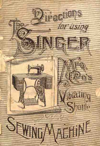 Singer Sewing Machine Vibrating Shuttle No. 2 Manual Cover