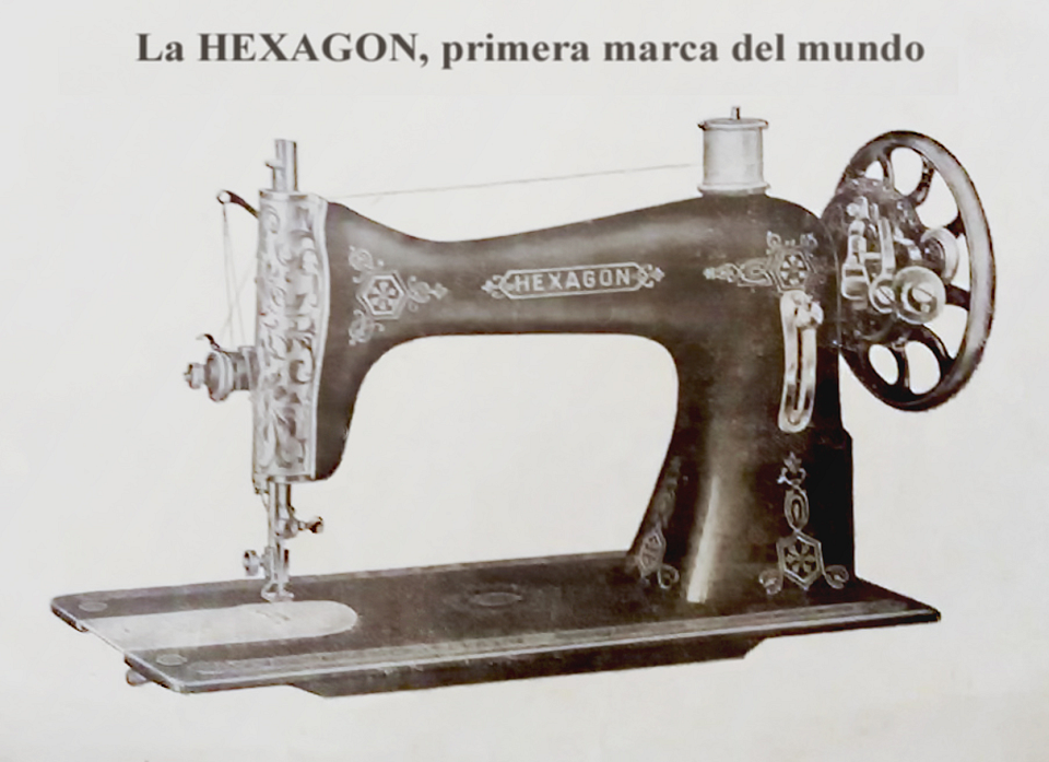 Spanish Brochure showing the Hexagon Number 3 Sewing Machine