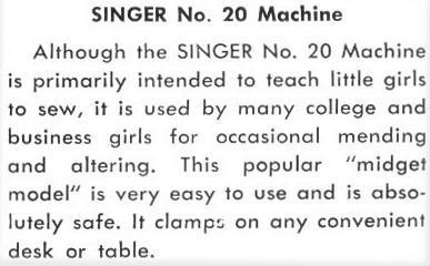 Singer Model 20 Toy Sewing Machine
