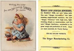 Miscellaneous Singer Sewing Machine Trade Card circa 1890