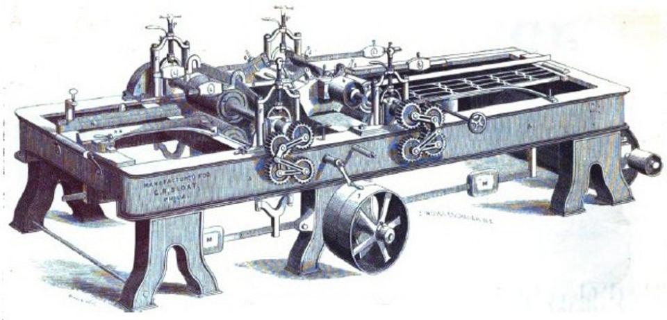 Lester planing machine from the 1856 book, The Historical Picture Gallery, Vol. V, by John R. Chapin
