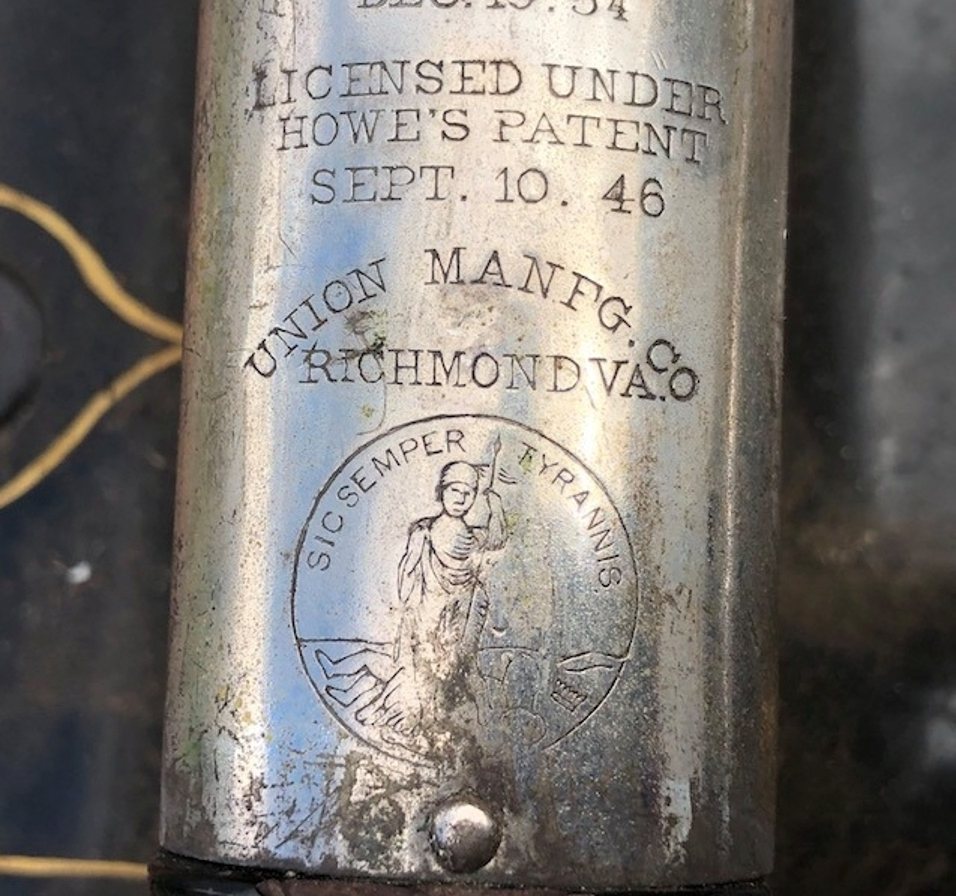 Union Manufacturing Co Elliptic sold in Richmond, Union badge plate (Courtesy of Mike Anderson)