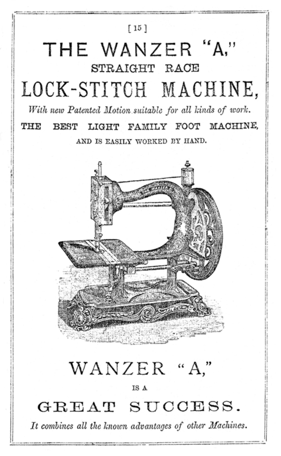 Wanzer's Model A Sewing Machine