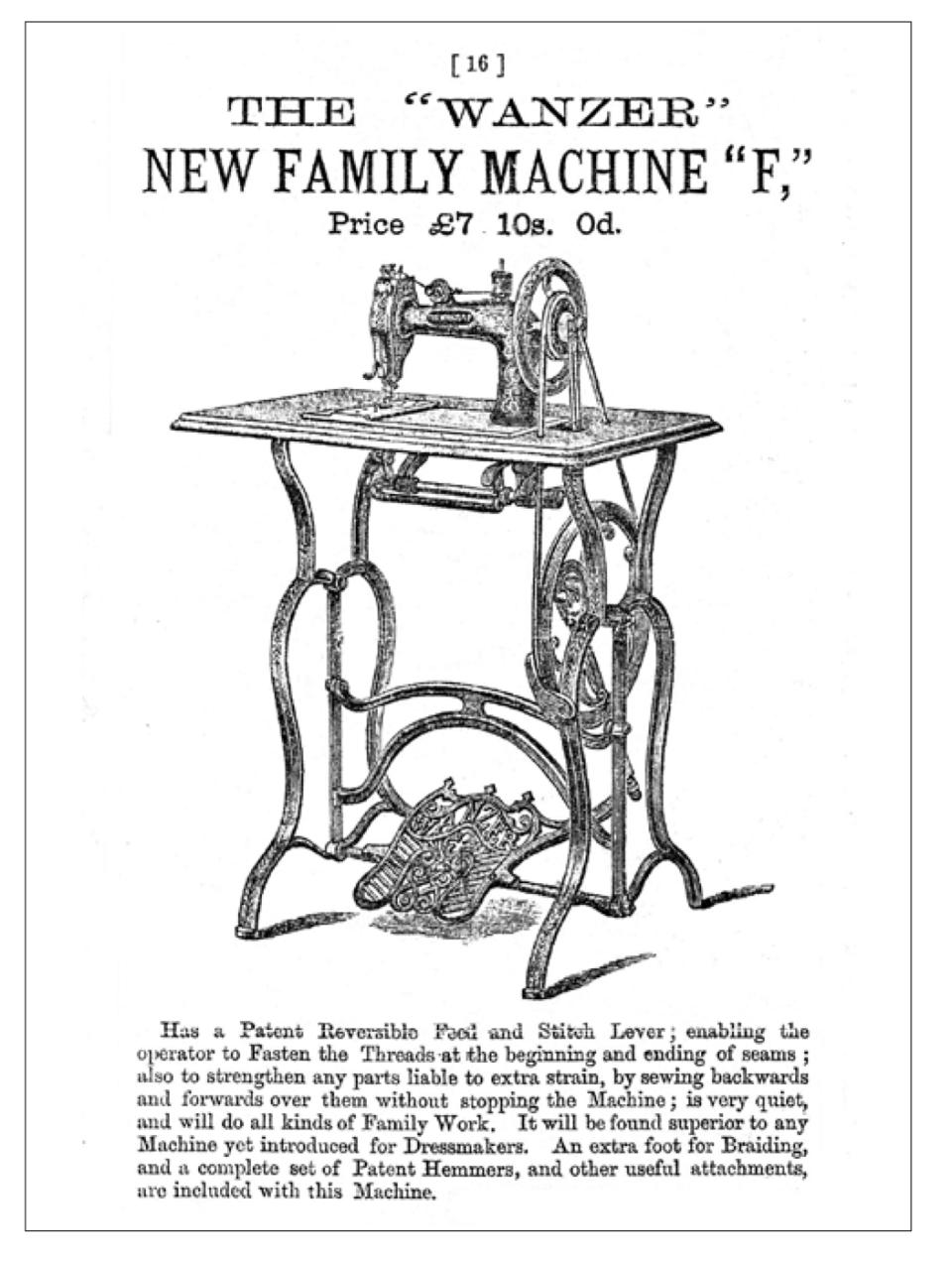 Wanzer New Family Model F Sewing Machine