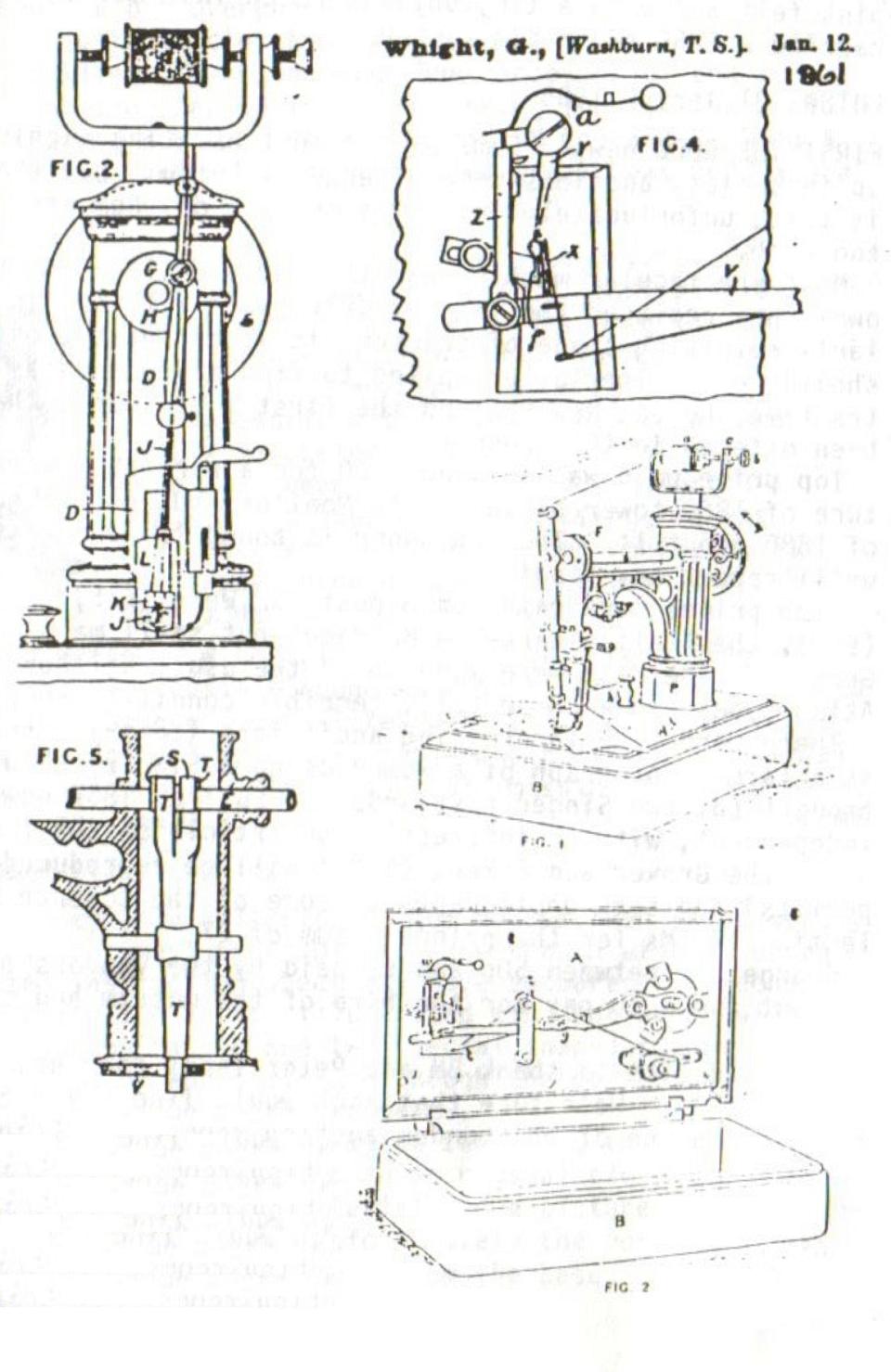 Excelsior Sewing Machine Patent Data