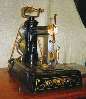 Several views of the pristine Wight & Mann Excelsior at the London Sewing Machine Museum