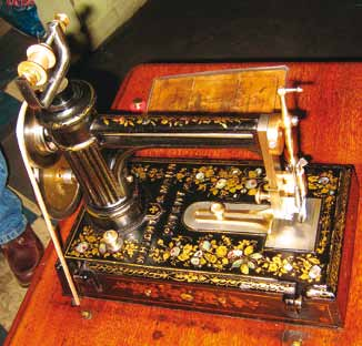 Several views of the pristine Wight & Mann Excelsior at the London Sewing Machine Museum