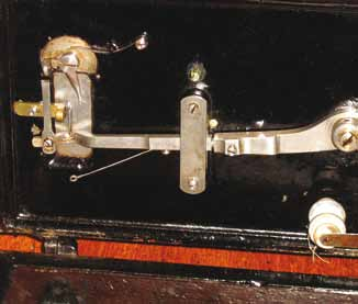 Several views of the pristine Wight & Mann Excelsior at the London Sewing Machine Museum