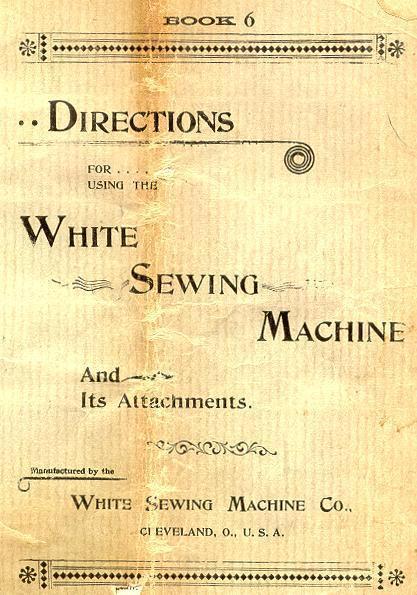 White Sewing Machine English Manual Cover
